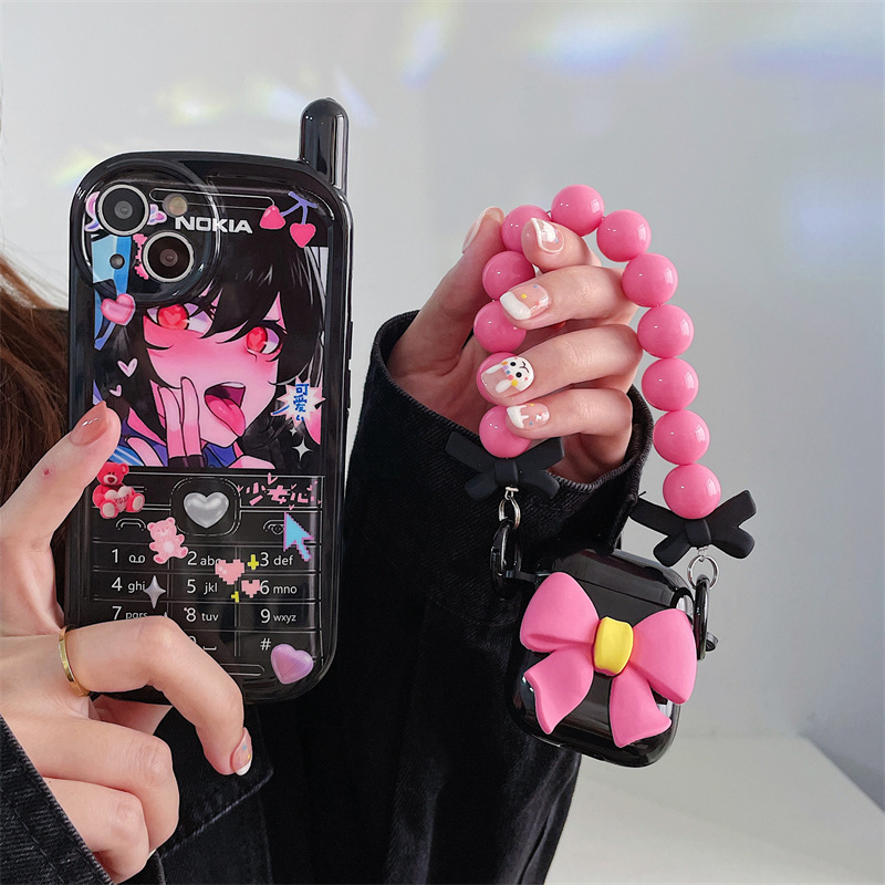 Black Double Ear Bow Knot Pro Protective Case