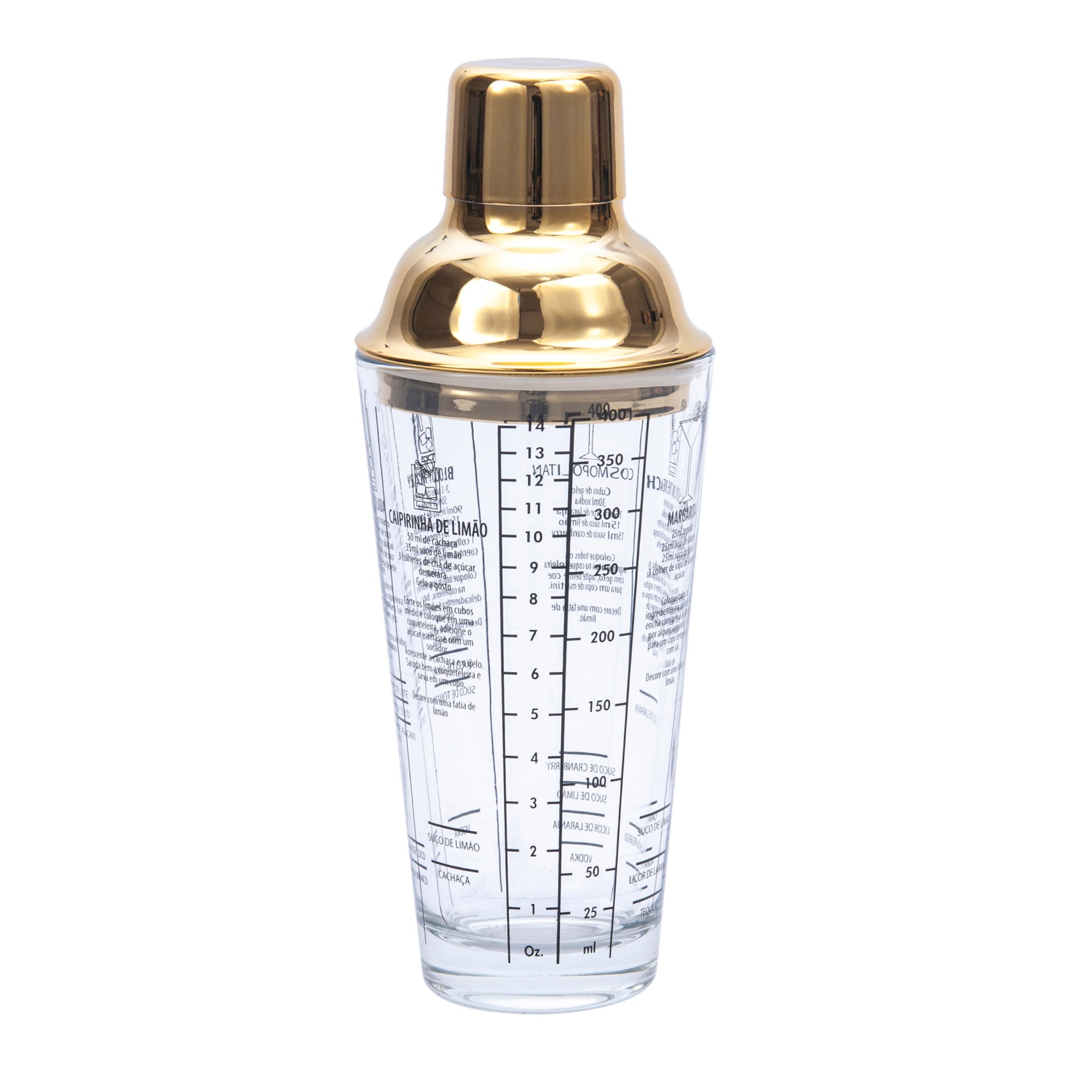 Household Three-stage Transparent Glass Cocktail Shaker With Scale Stainless Steel Shek Cup Bar Cocktail Shaker