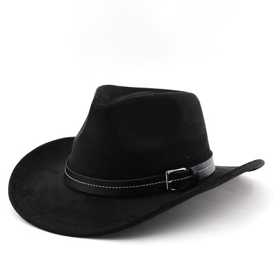 Belt Decoration Suede Curling Western Cowboy Hat Top Hat
