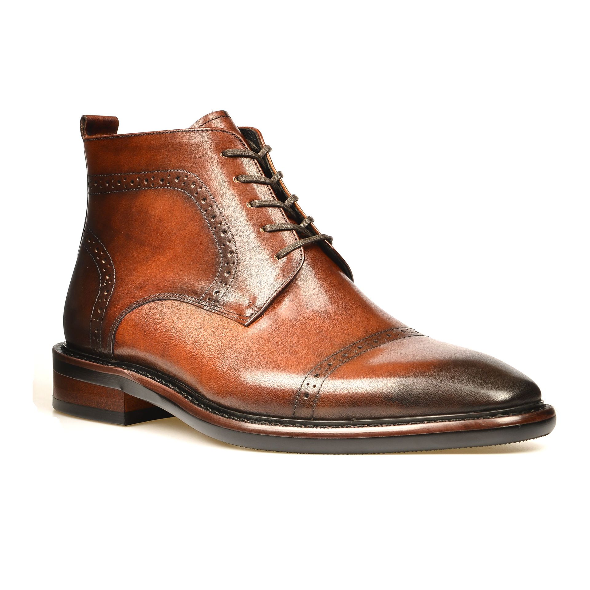 Men's Pointed Toe Retro Martin Boots Top Layer Cowhide
