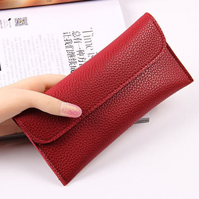 New Women's Bag Women's Long Purse Simple Buckle Card Wallet