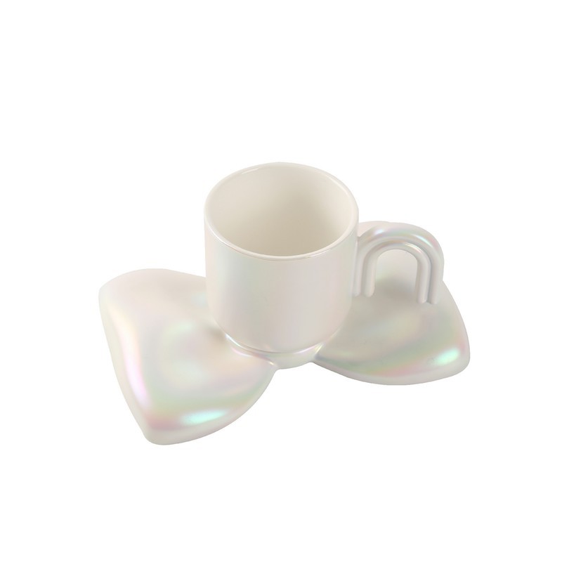 Bowknot Pearl Glaze Light Luxury Coffee Cup Set