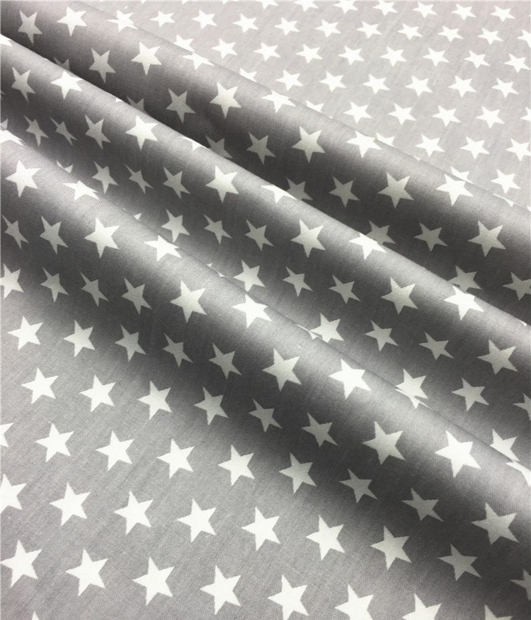 Cotton Printing Black Gray Five-pointed Star Dot Cloth Group Cotton Material