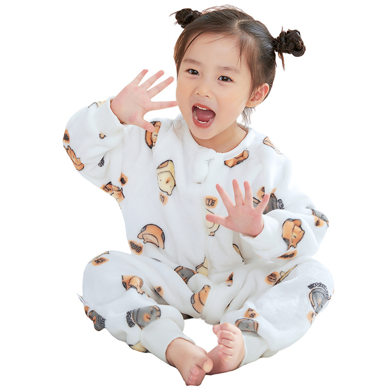 Children's Flannel Sleeping Bag One-piece Pajamas