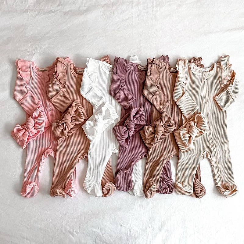 Long-sleeved Knitted Stretch Cotton Suit For Girls