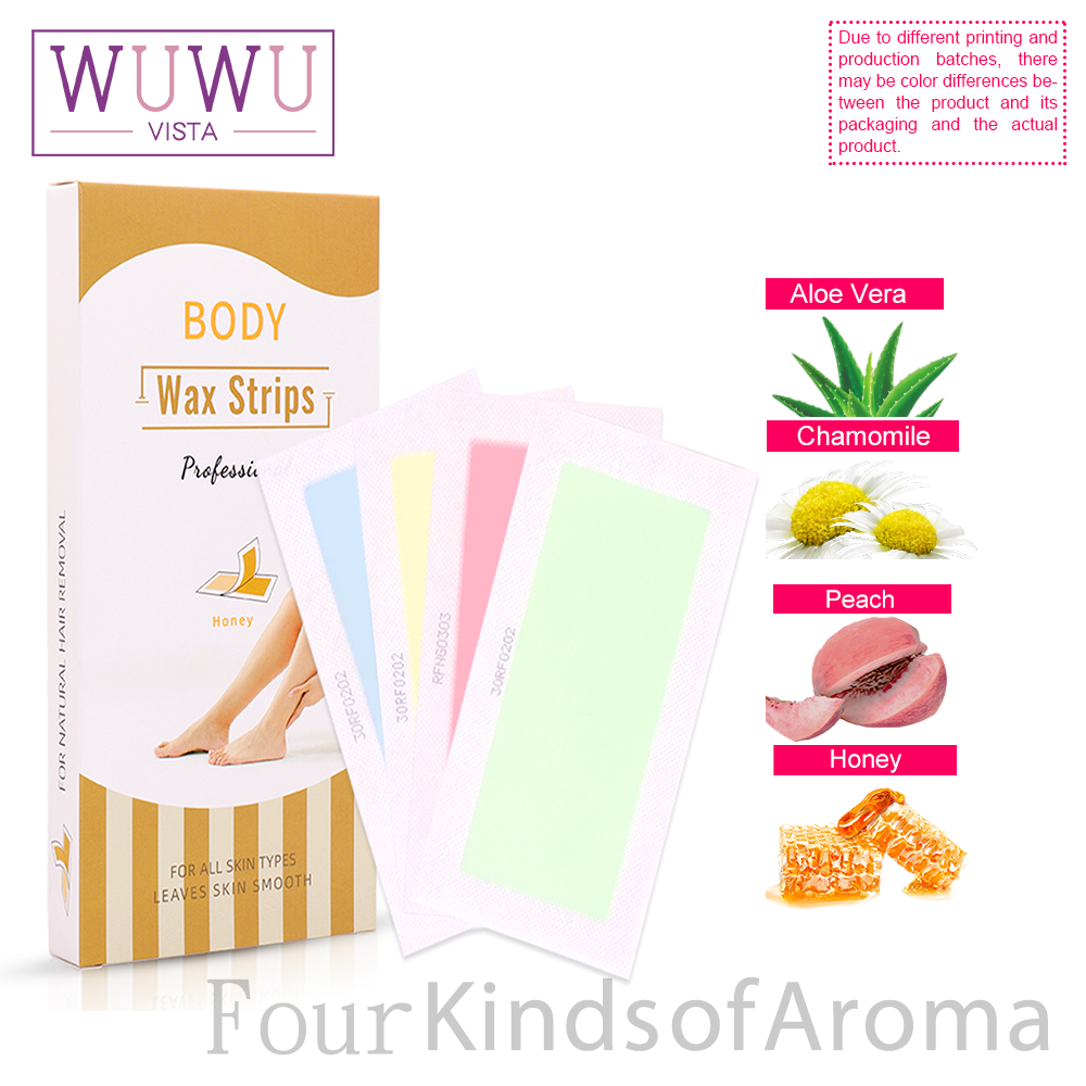WUWUVISTA Wax Strips 20pcs Sugar Wax Professional Hair Removal Wax Strips For Summer Leg Body Face Wax Paper