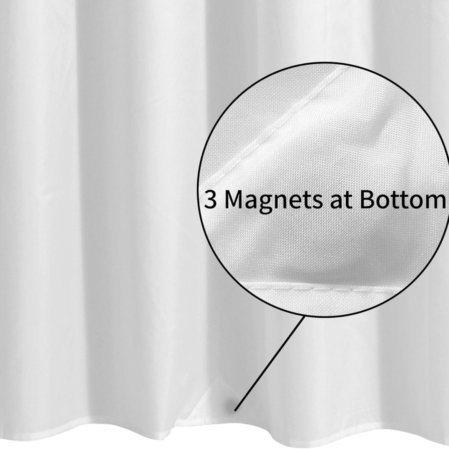 White Waterproof Fabric Shower Curtain Liner 72 X 72 Inch Durable Bathroom Shower Curtain With Easy-Hang Design