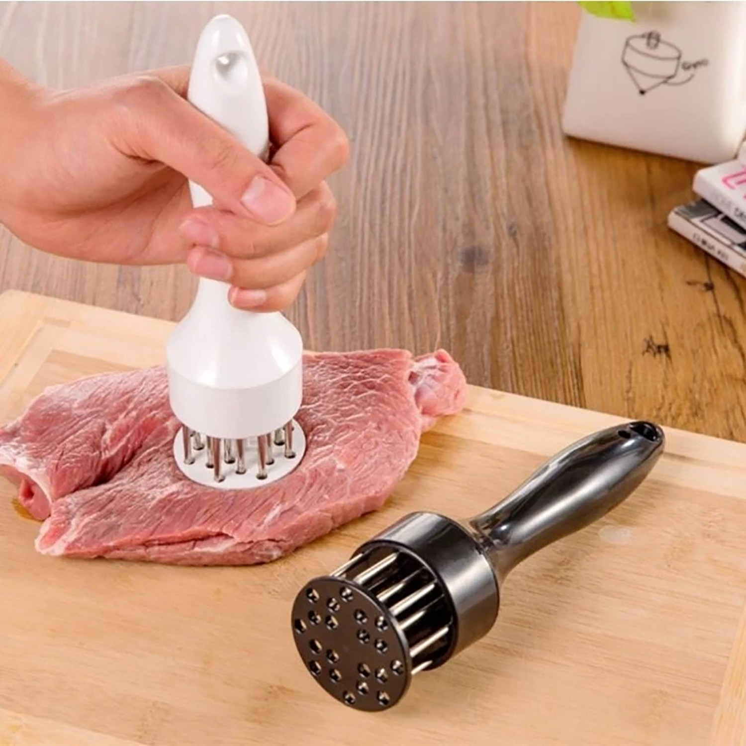 Meat Tenderizer Tool With 21 Ultra Sharp Stainless Steel Needle Dishwasher Safe