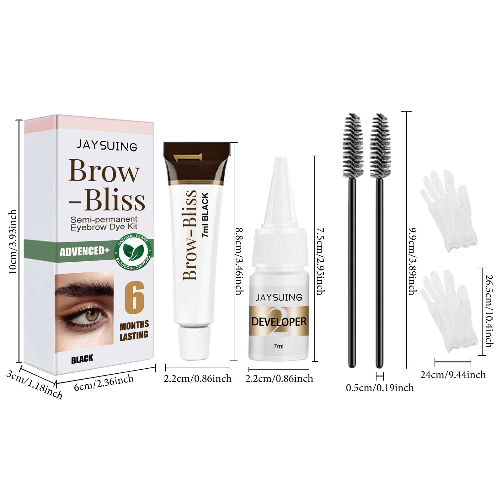 Waterproof Smear-proof Not Smudge Two-in-one Eyelash Eyebrow Dyeing Suit