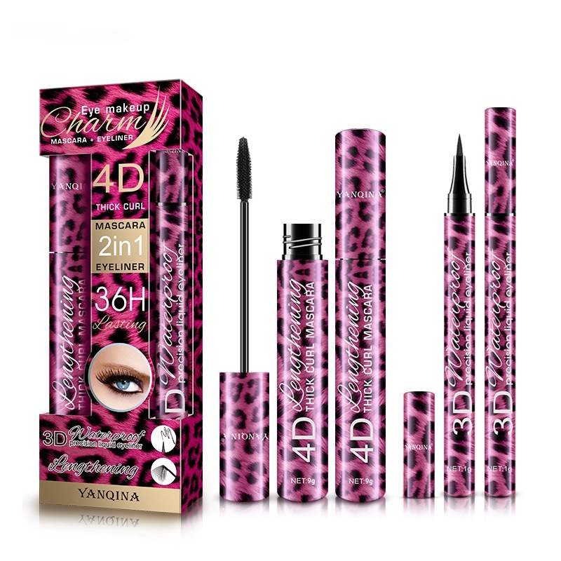 Leopard Print Mascara Eyeliner Suit