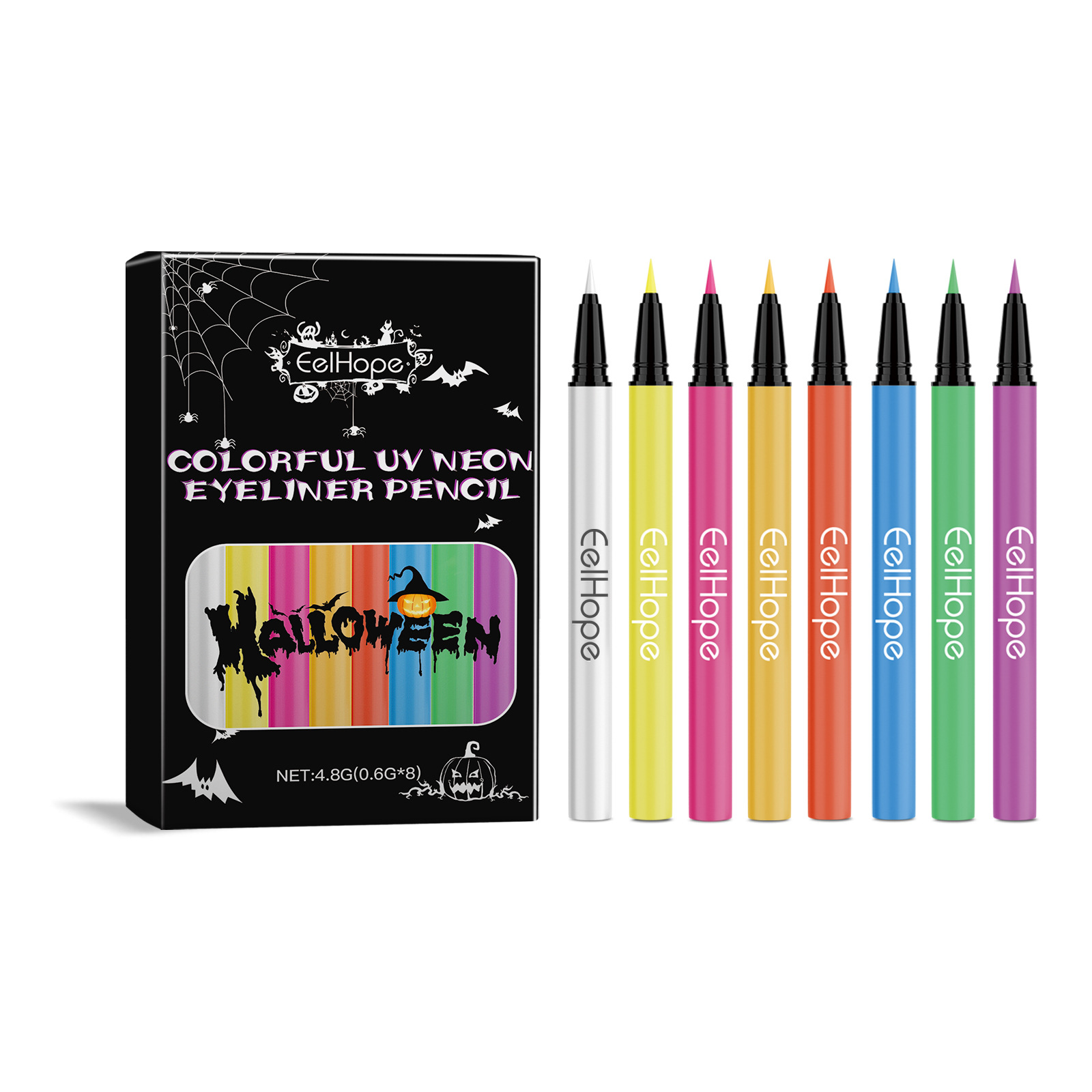 8-color Halloween Neon Liquid Eyeliner Moisturizing