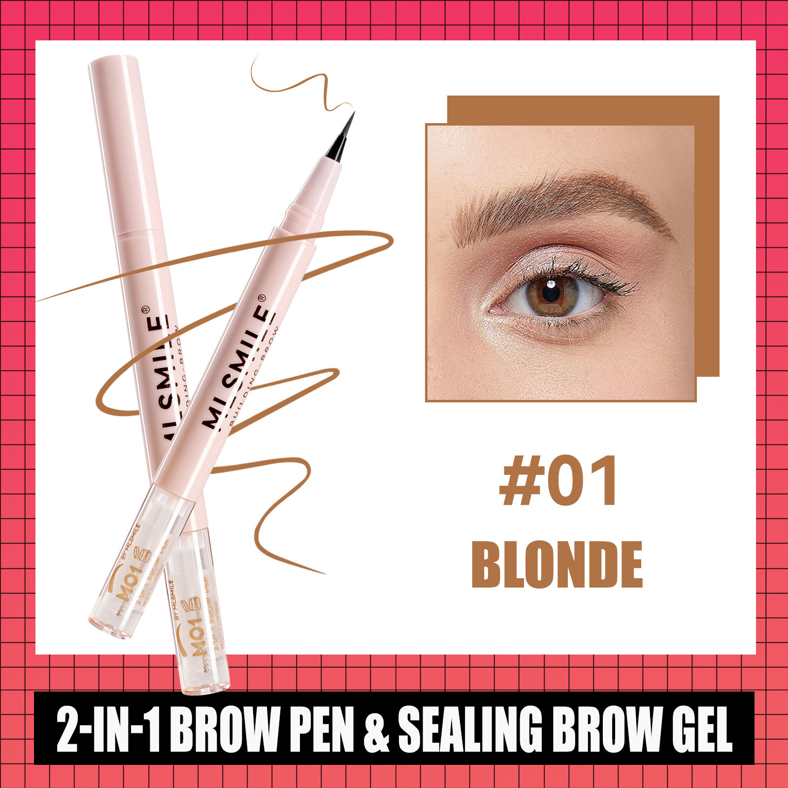 Two-in-one Double-headed Shaping Water Eyebrow Pencil Liquid Ultra-fine Three-dimensional