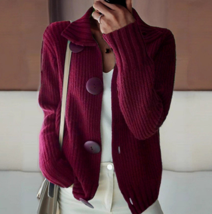 Retro Wool Cardigan Women's Short Long Sleeve Korean Style