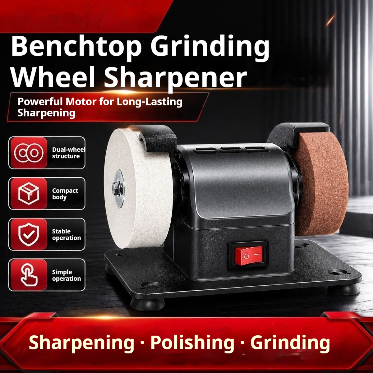 Desktop Dual-grit Grinding Machine For Home Use