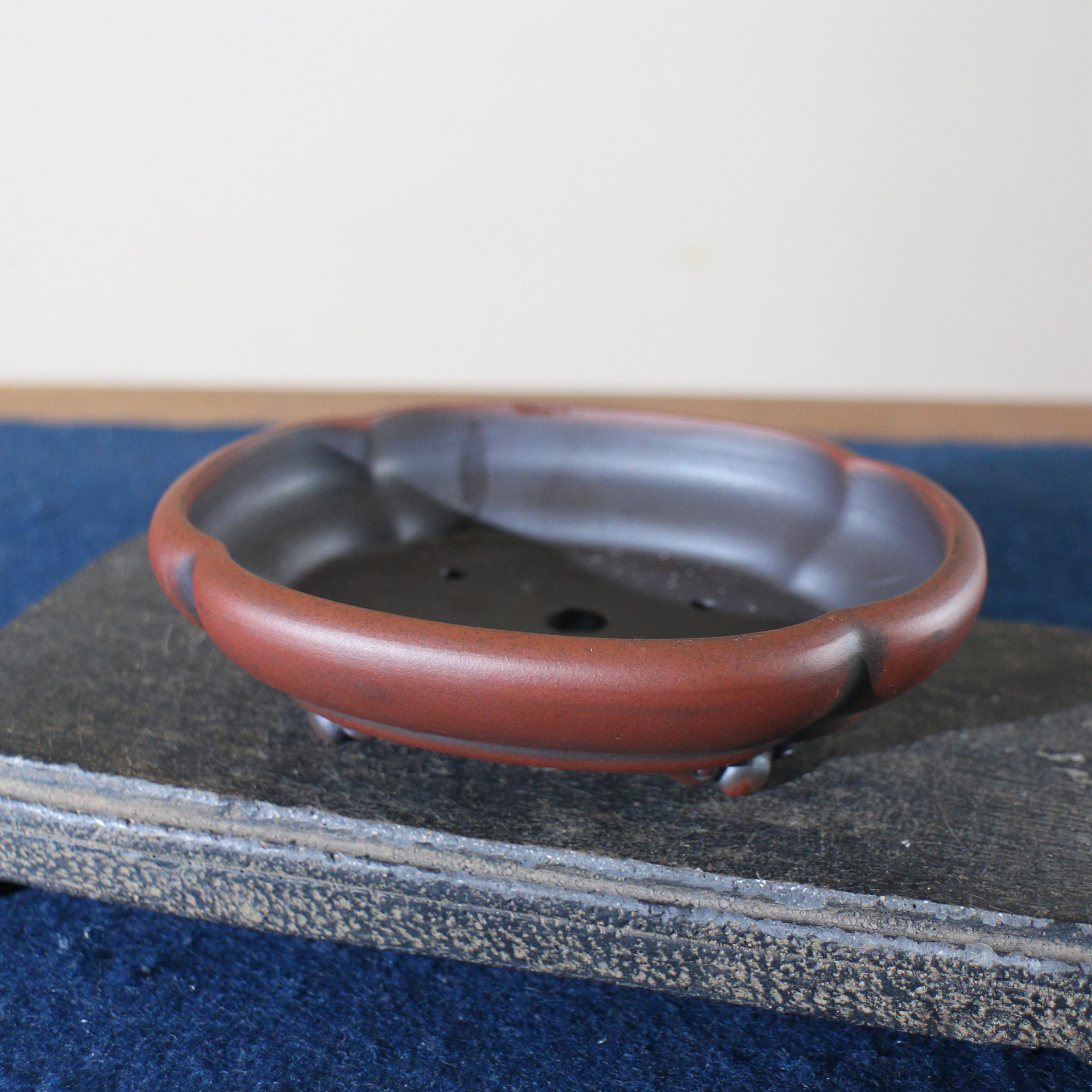 Zisha Woodpeach-shaped Handmade Wood-fired Bonsai Pot
