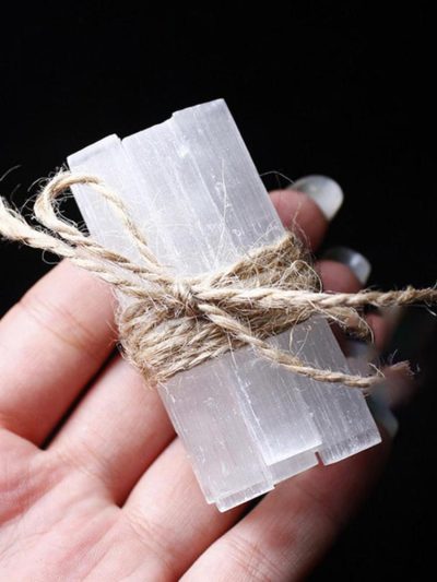 Natural Selenite Crystal Stick White Quartz Mineral