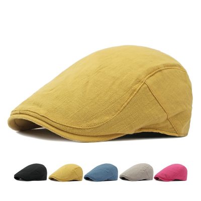 Spring And Summer Thin Simple Solid Color Beret British Painter Hat