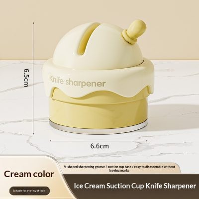 Ice Cream Shaped Suction Cup Knife Sharpener For Home Kitchens